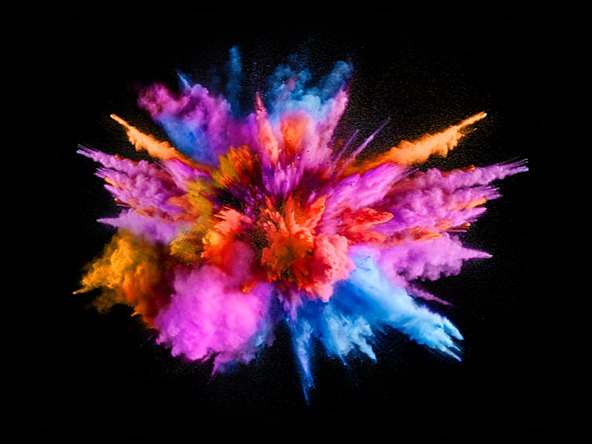 burst of colourful powders